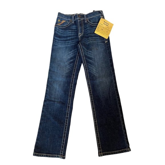 Ariat Other - Ariat Dark Blue Denim Jeans Mid Rise B5 Slim Bootcut Sample Tag Boy's Size 12 We